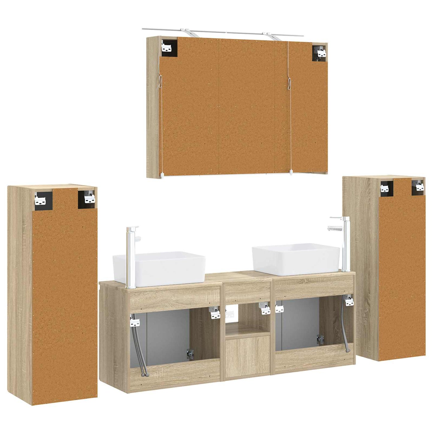 vidaXL Bathroom Furniture Set 6 pcs Sonoma Oak