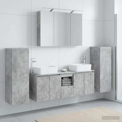 vidaXL Bathroom Furniture Set 6 pcs Concrete Grey