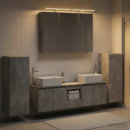 vidaXL Bathroom Furniture Set 6 pcs Concrete Grey