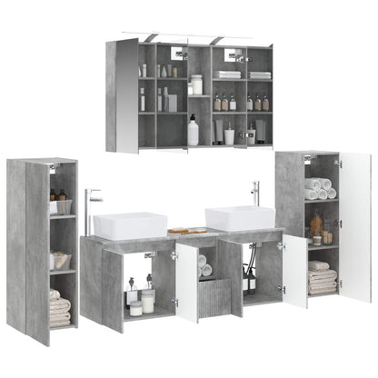 vidaXL Bathroom Furniture Set 6 pcs Concrete Grey