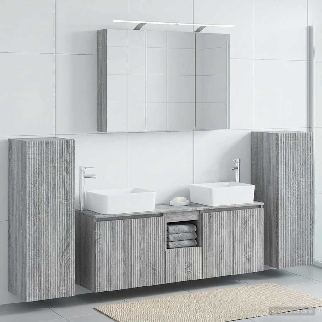 vidaXL Bathroom Furniture Set 6 pcs Grey Sonoma