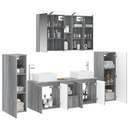 vidaXL Bathroom Furniture Set 6 pcs Grey Sonoma