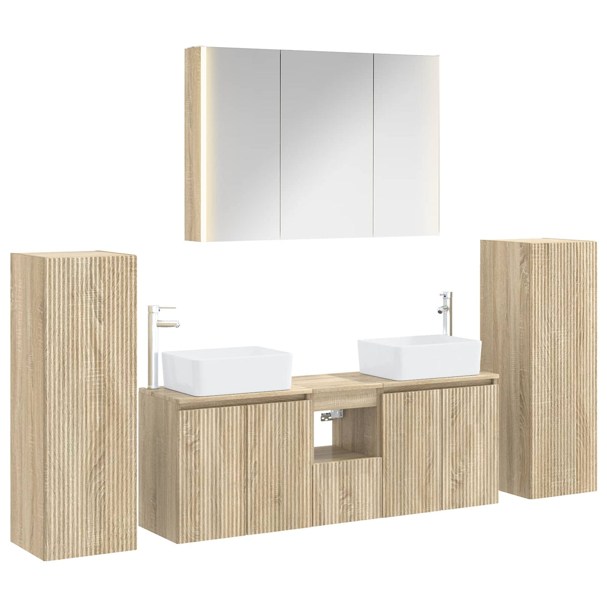 vidaXL Bathroom Furniture Set 6 pcs Sonoma Oak