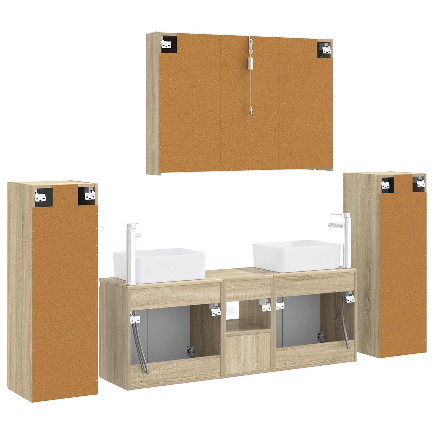vidaXL Bathroom Furniture Set 6 pcs Sonoma Oak