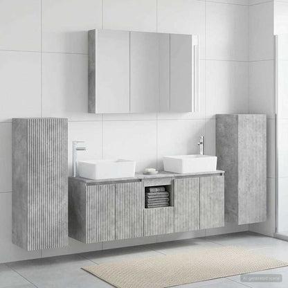 vidaXL Bathroom Furniture Set 6 pcs Concrete Grey