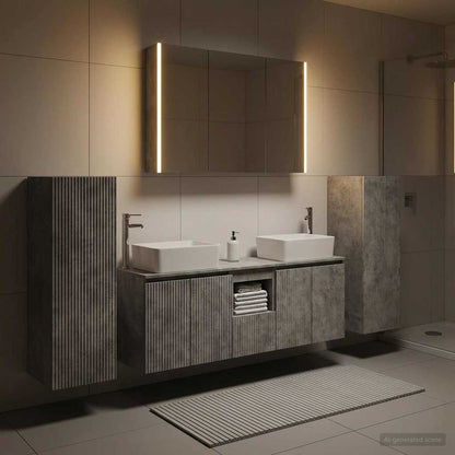 vidaXL Bathroom Furniture Set 6 pcs Concrete Grey