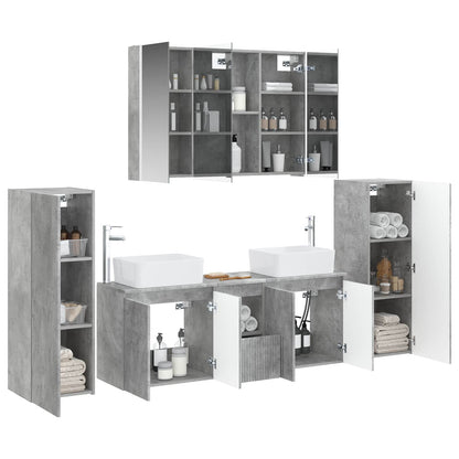 vidaXL Bathroom Furniture Set 6 pcs Concrete Grey