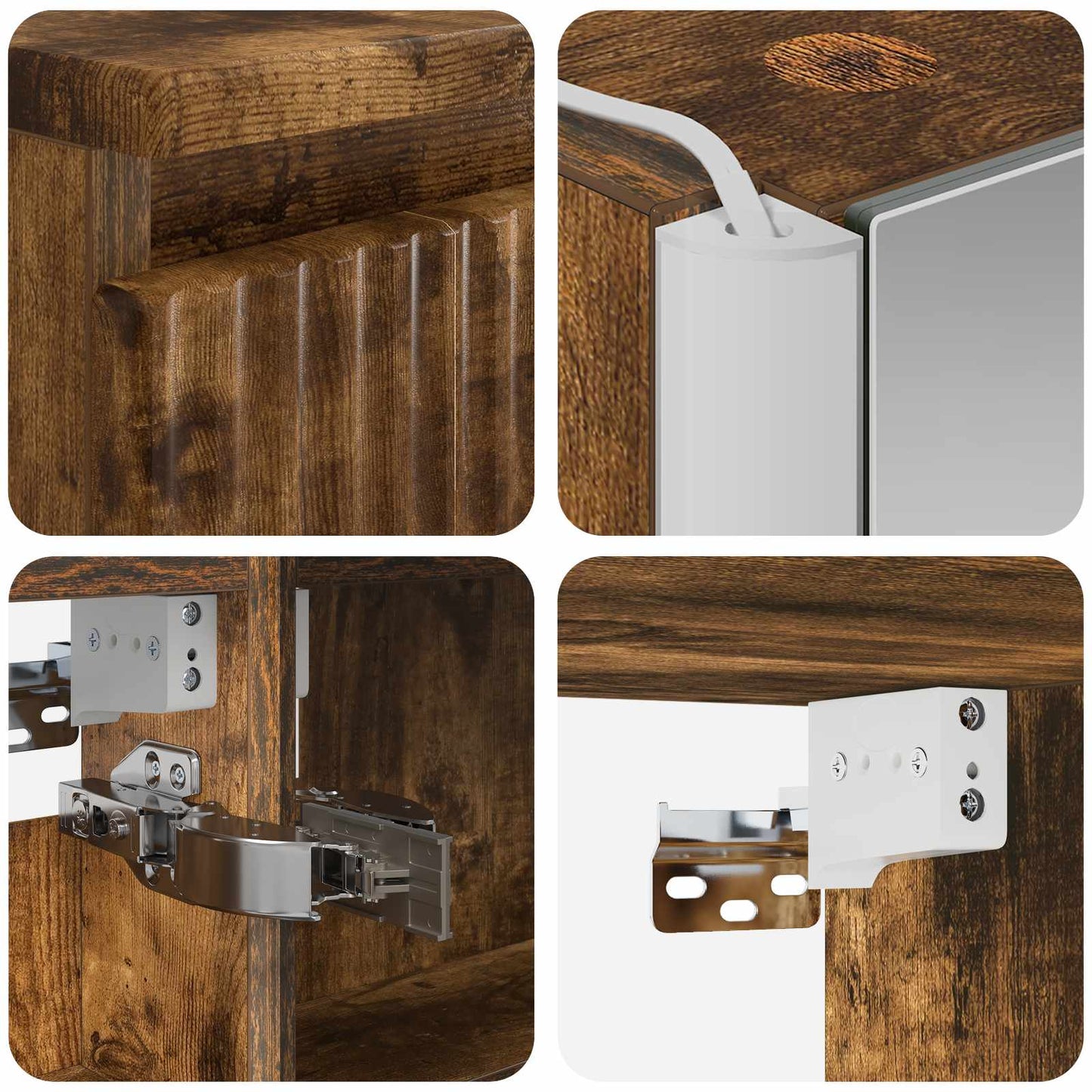 vidaXL Bathroom Furniture Set 6 pcs Smoked Oak