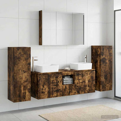 vidaXL Bathroom Furniture Set 6 pcs Smoked Oak