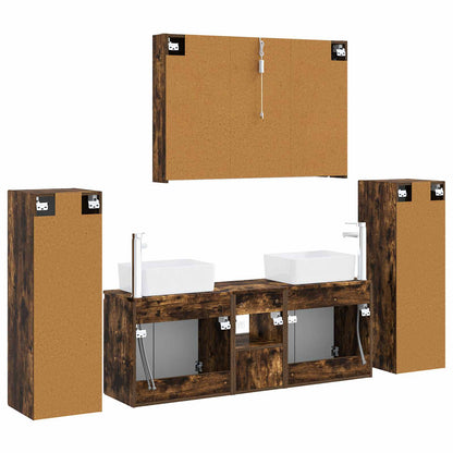 vidaXL Bathroom Furniture Set 6 pcs Smoked Oak