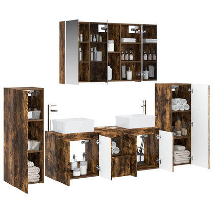 vidaXL Bathroom Furniture Set 6 pcs Smoked Oak
