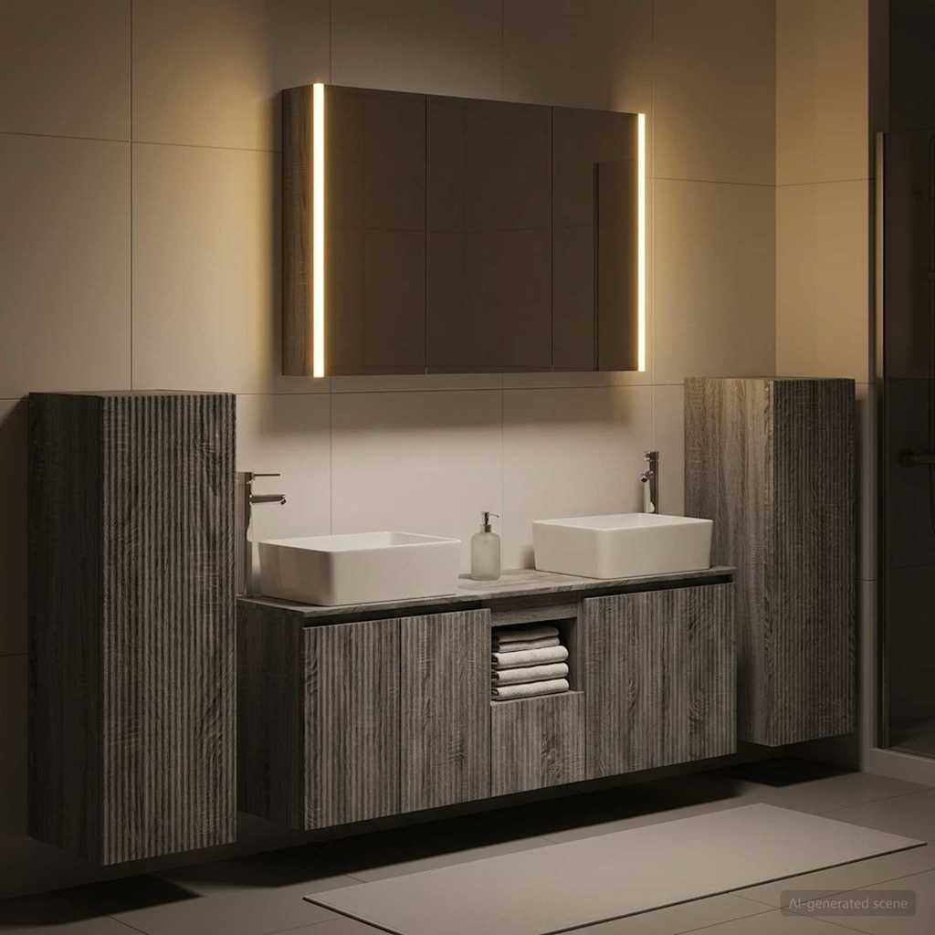 vidaXL Bathroom Furniture Set 6 pcs Grey Sonoma