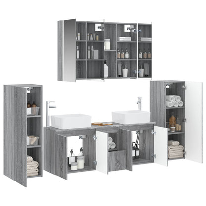 vidaXL Bathroom Furniture Set 6 pcs Grey Sonoma
