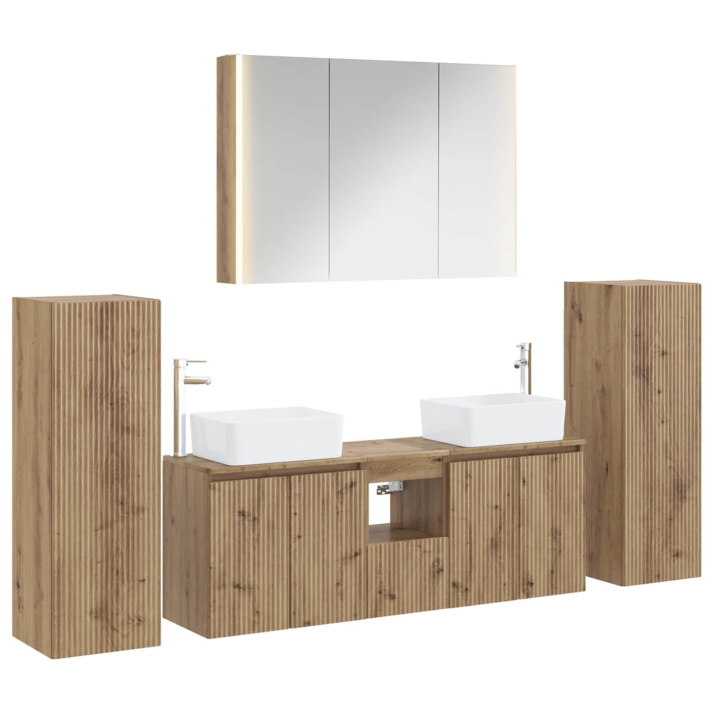 vidaXL Bathroom Furniture Set 6 pcs Artisan Oak