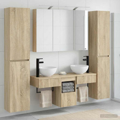 vidaXL Bathroom Furniture Set 6 pcs Sonoma Oak