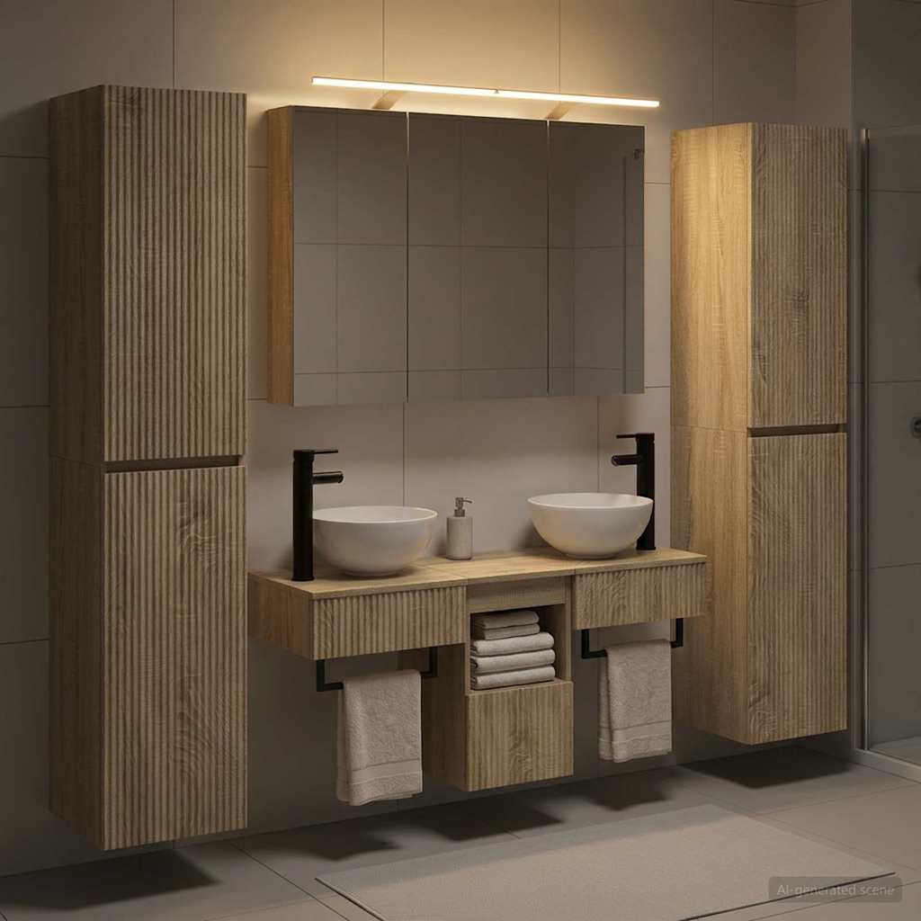 vidaXL Bathroom Furniture Set 6 pcs Sonoma Oak