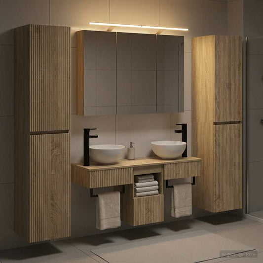 vidaXL Bathroom Furniture Set 6 pcs Sonoma Oak
