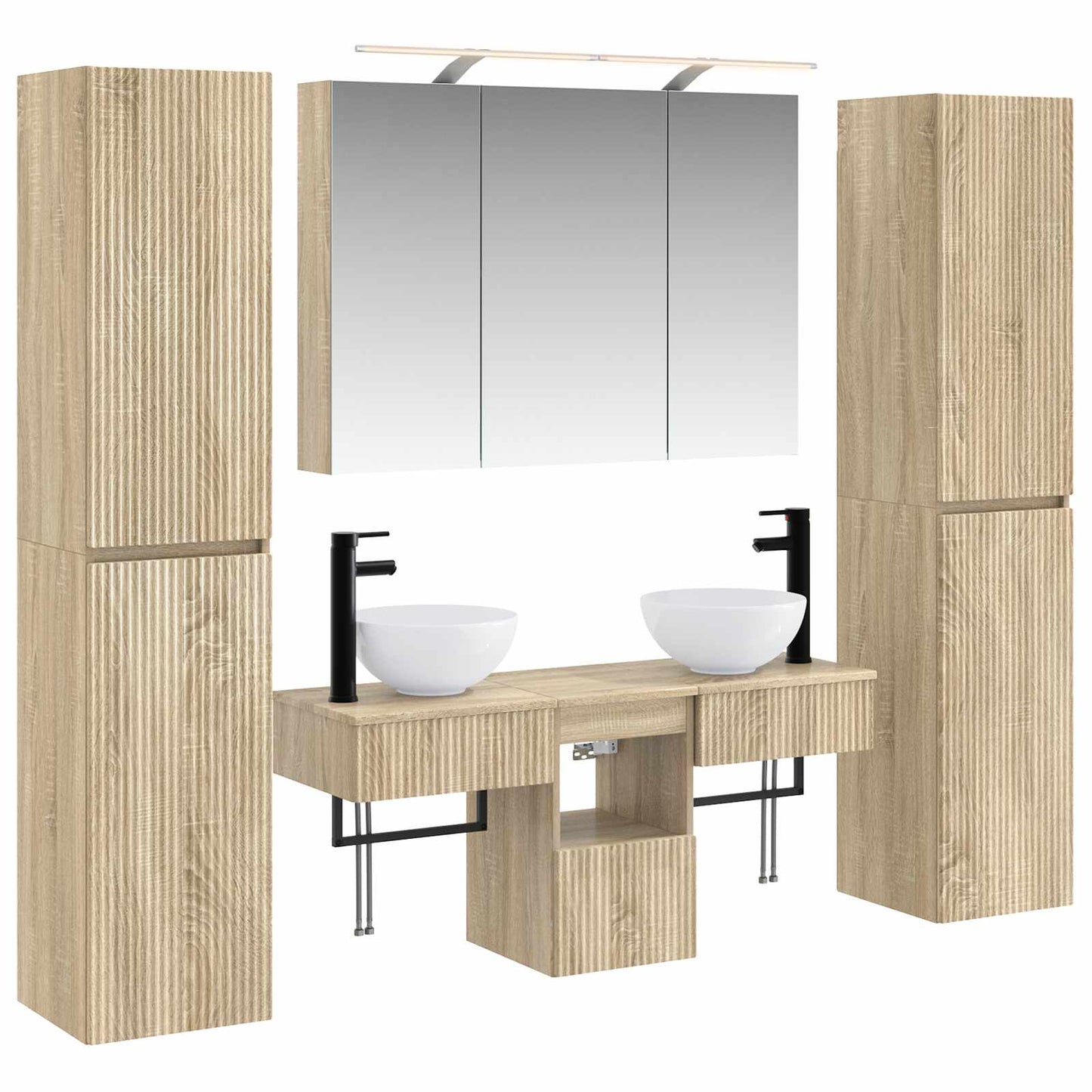 vidaXL Bathroom Furniture Set 6 pcs Sonoma Oak