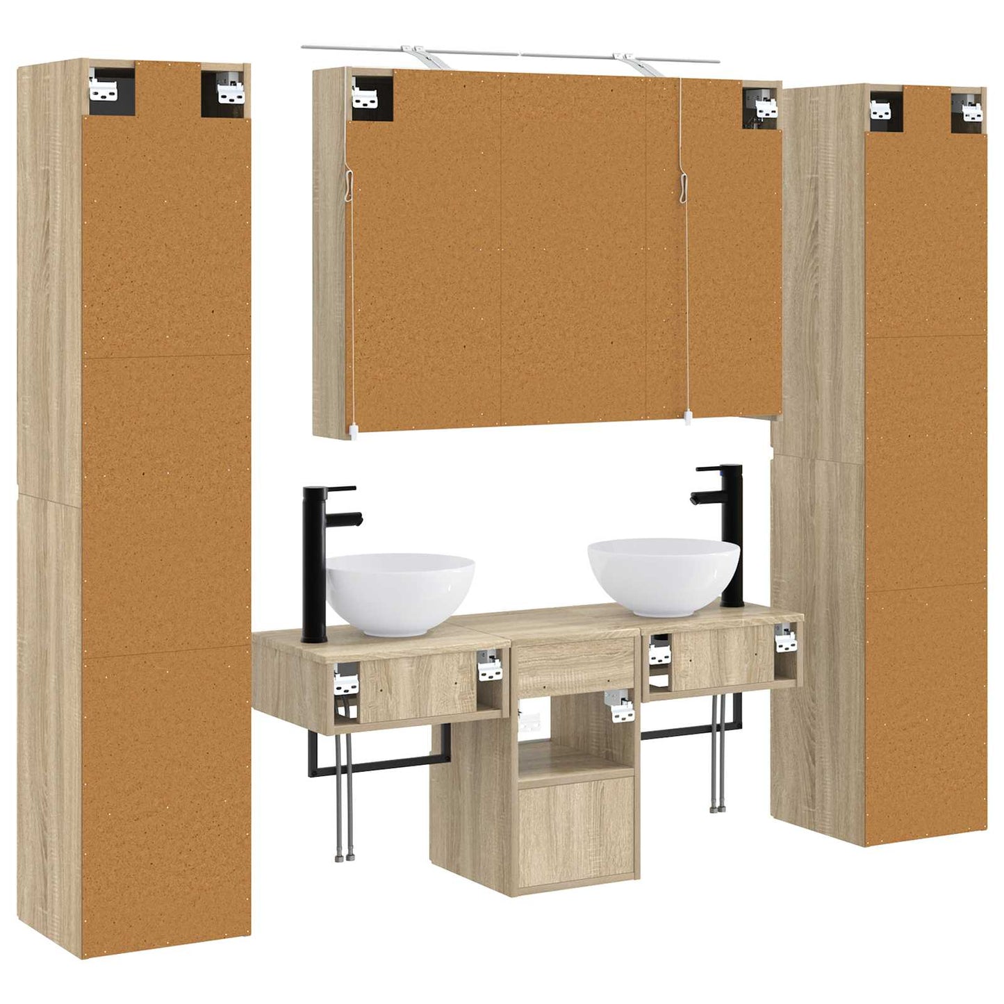 vidaXL Bathroom Furniture Set 6 pcs Sonoma Oak
