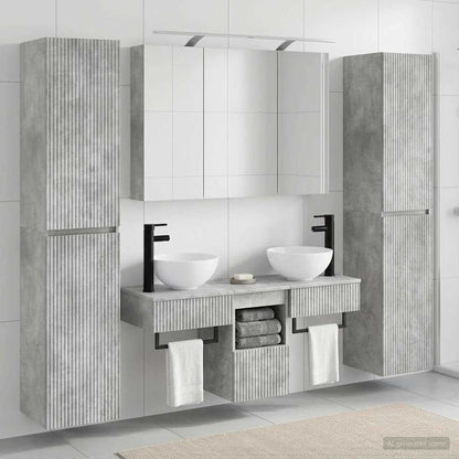 vidaXL Bathroom Furniture Set 6 pcs Concrete Grey