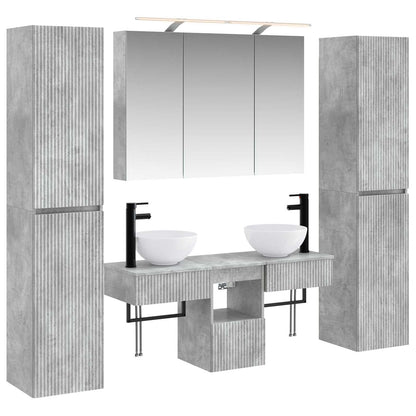 vidaXL Bathroom Furniture Set 6 pcs Concrete Grey