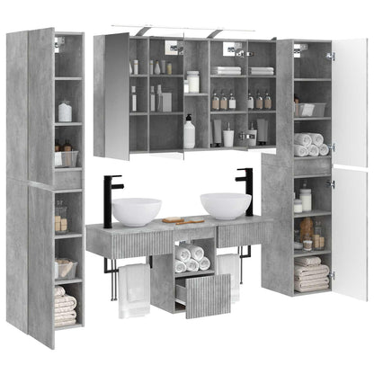vidaXL Bathroom Furniture Set 6 pcs Concrete Grey