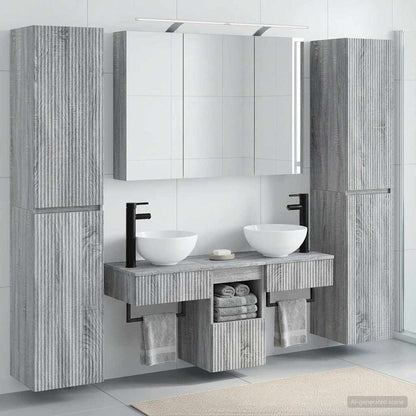 vidaXL Bathroom Furniture Set 6 pcs Grey Sonoma