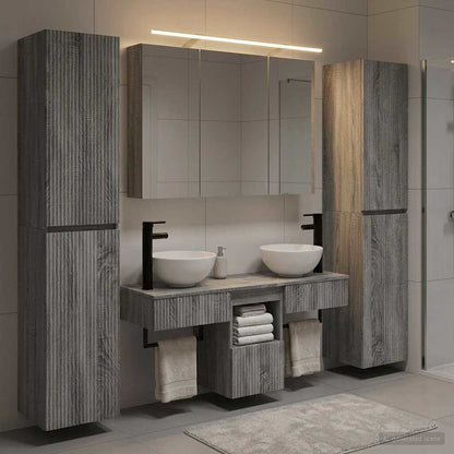 vidaXL Bathroom Furniture Set 6 pcs Grey Sonoma