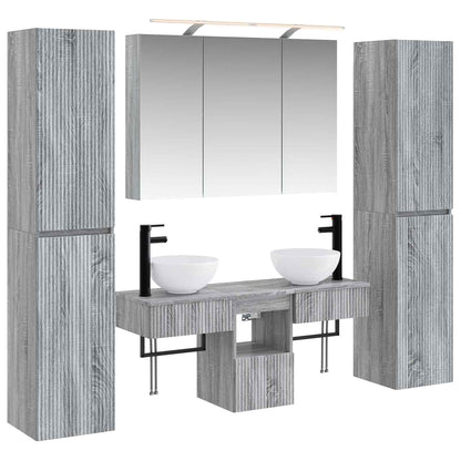 vidaXL Bathroom Furniture Set 6 pcs Grey Sonoma