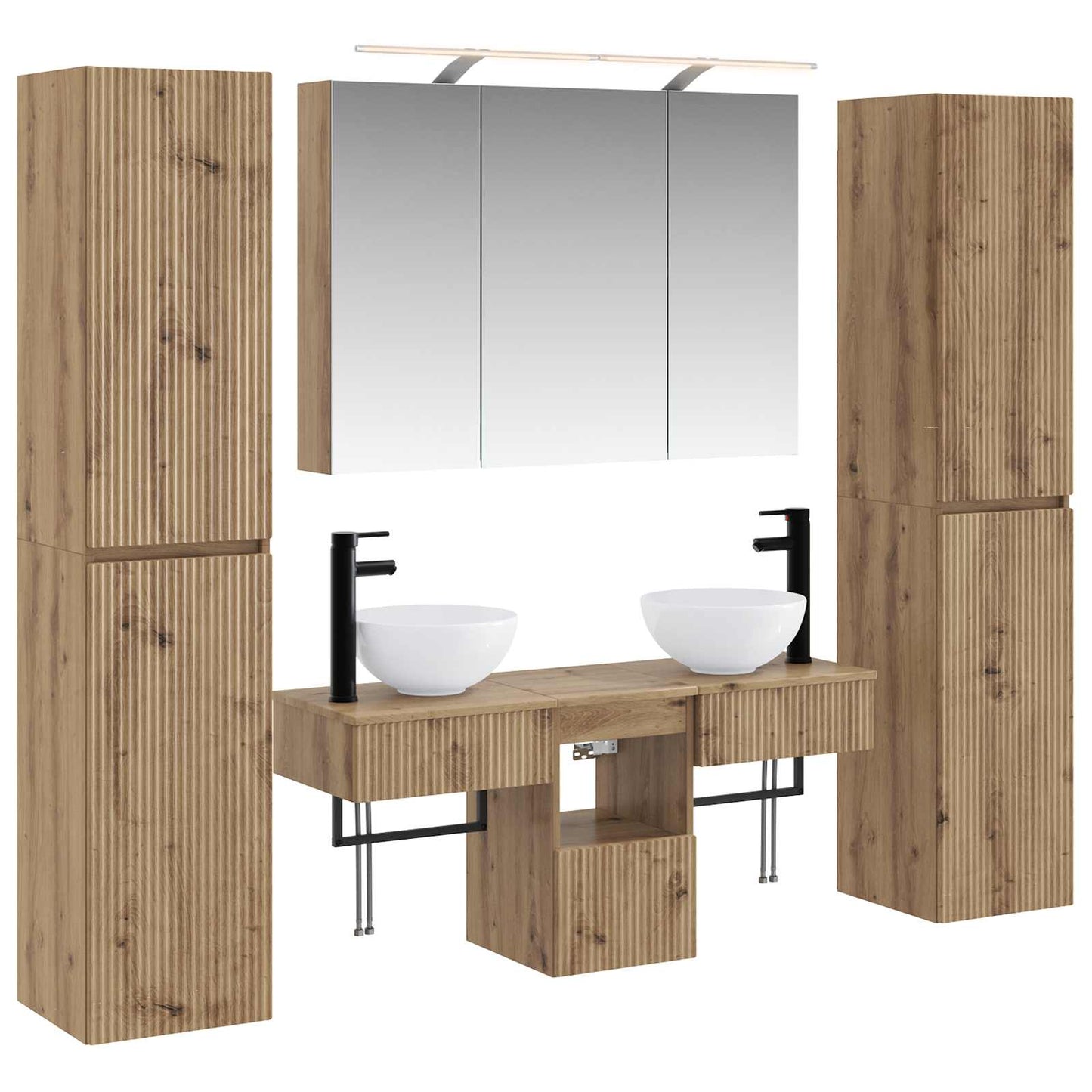 vidaXL Bathroom Furniture Set 6 pcs Artisan Oak