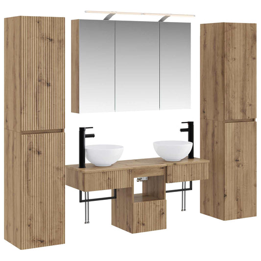 vidaXL Bathroom Furniture Set 6 pcs Artisan Oak
