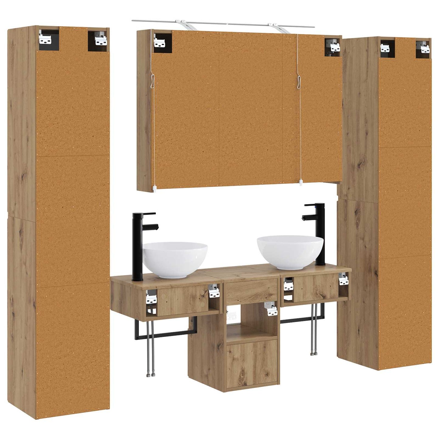vidaXL Bathroom Furniture Set 6 pcs Artisan Oak