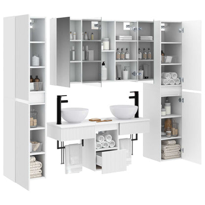 vidaXL Bathroom Furniture Set 6 pcs White Engineered Wood and Glass