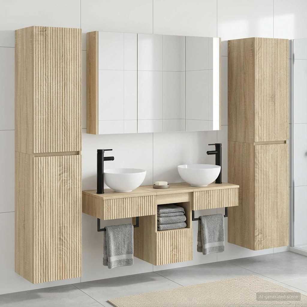 vidaXL Bathroom Furniture Set 6 pcs Sonoma Oak