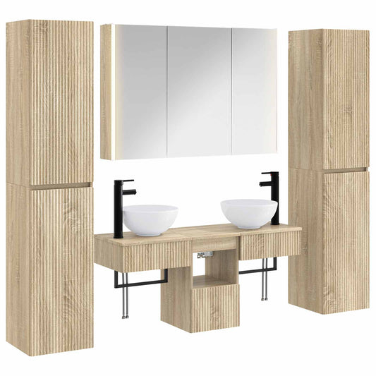 vidaXL Bathroom Furniture Set 6 pcs Sonoma Oak