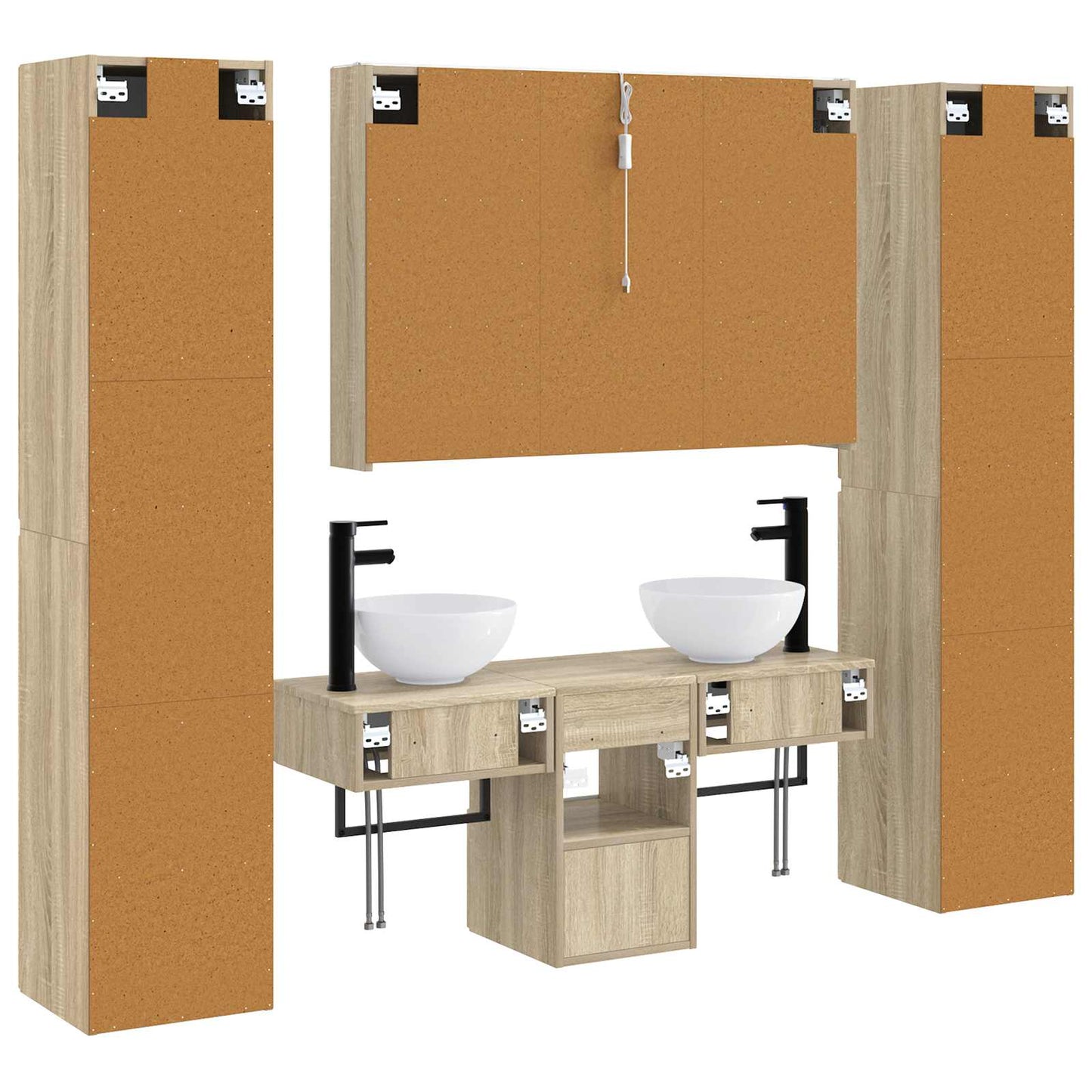 vidaXL Bathroom Furniture Set 6 pcs Sonoma Oak