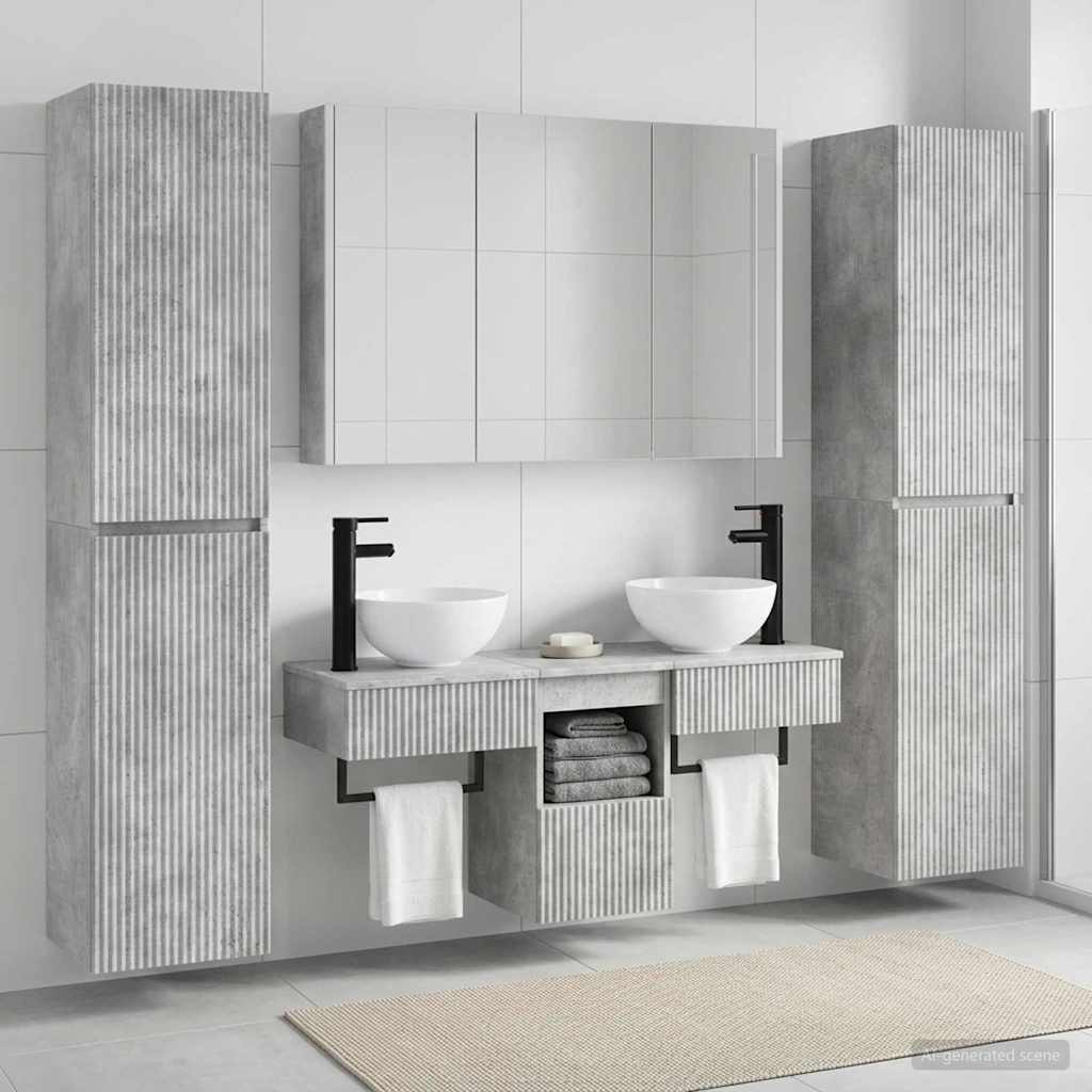 vidaXL Bathroom Furniture Set 6 pcs Concrete Grey