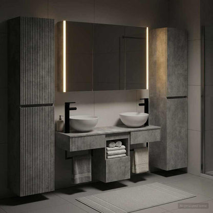 vidaXL Bathroom Furniture Set 6 pcs Concrete Grey