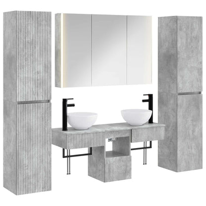 vidaXL Bathroom Furniture Set 6 pcs Concrete Grey