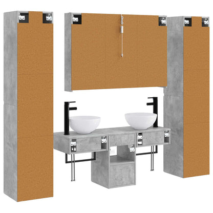 vidaXL Bathroom Furniture Set 6 pcs Concrete Grey