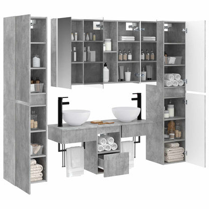 vidaXL Bathroom Furniture Set 6 pcs Concrete Grey