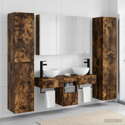 vidaXL Bathroom Furniture Set 6 pcs Smoked Oak