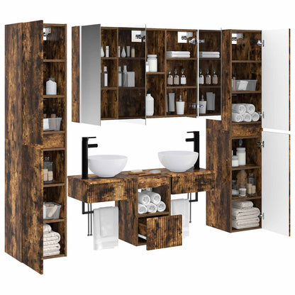 vidaXL Bathroom Furniture Set 6 pcs Smoked Oak