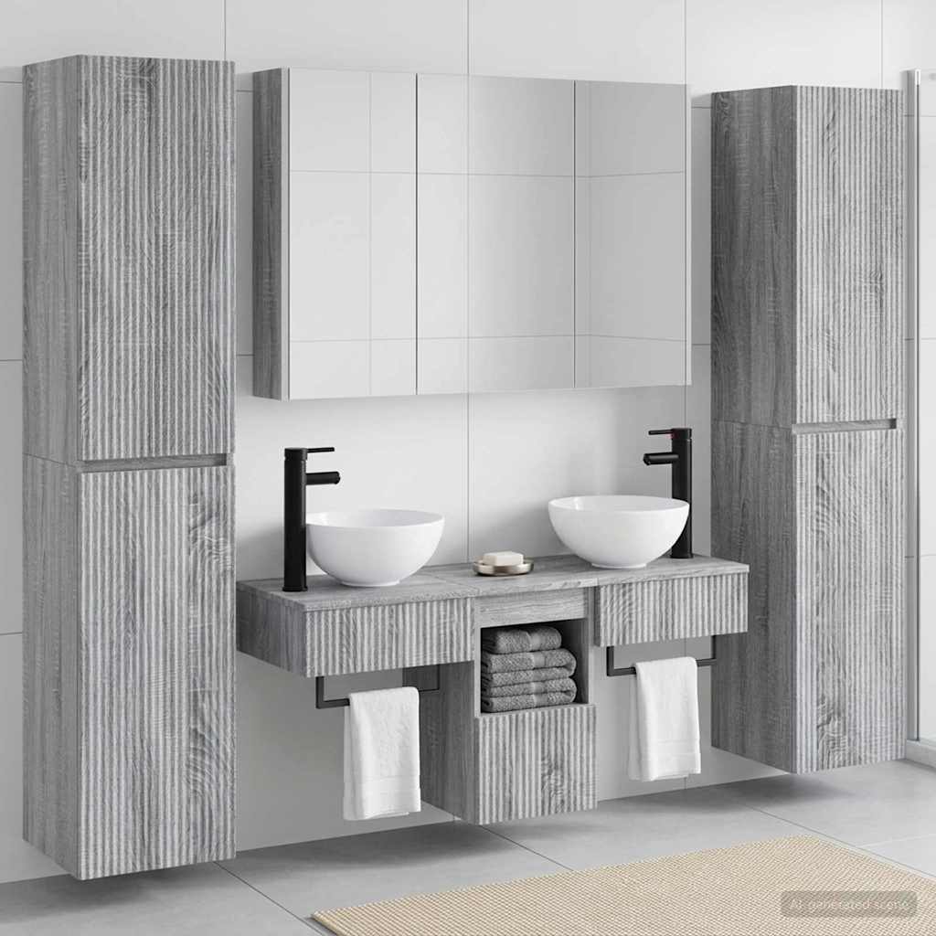 vidaXL Bathroom Furniture Set 6 pcs Grey Sonoma