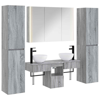 vidaXL Bathroom Furniture Set 6 pcs Grey Sonoma