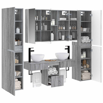 vidaXL Bathroom Furniture Set 6 pcs Grey Sonoma