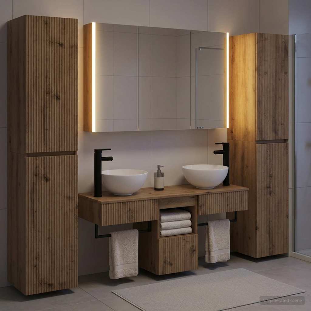 vidaXL Bathroom Furniture Set 6 pcs Artisan Oak