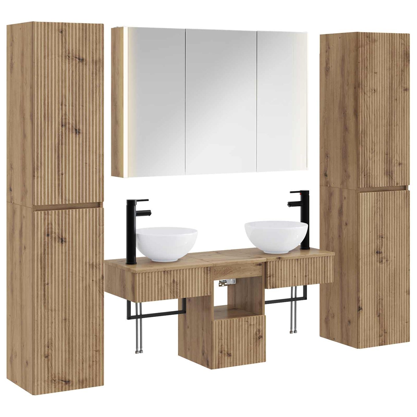 vidaXL Bathroom Furniture Set 6 pcs Artisan Oak