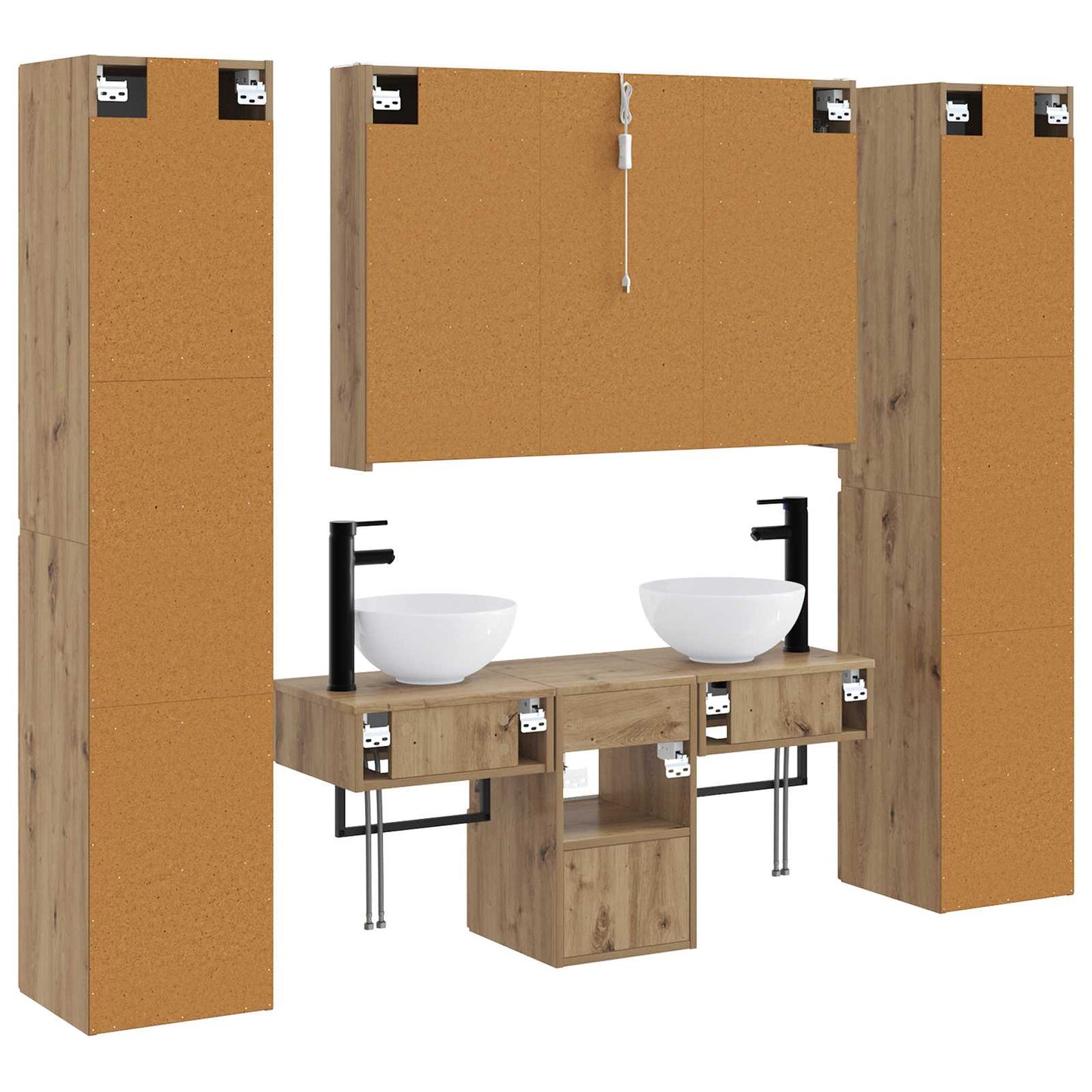 vidaXL Bathroom Furniture Set 6 pcs Artisan Oak