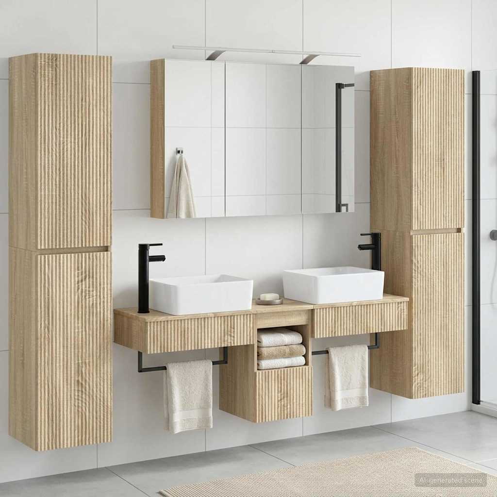 vidaXL Bathroom Furniture Set 6 pcs Sonoma Oak